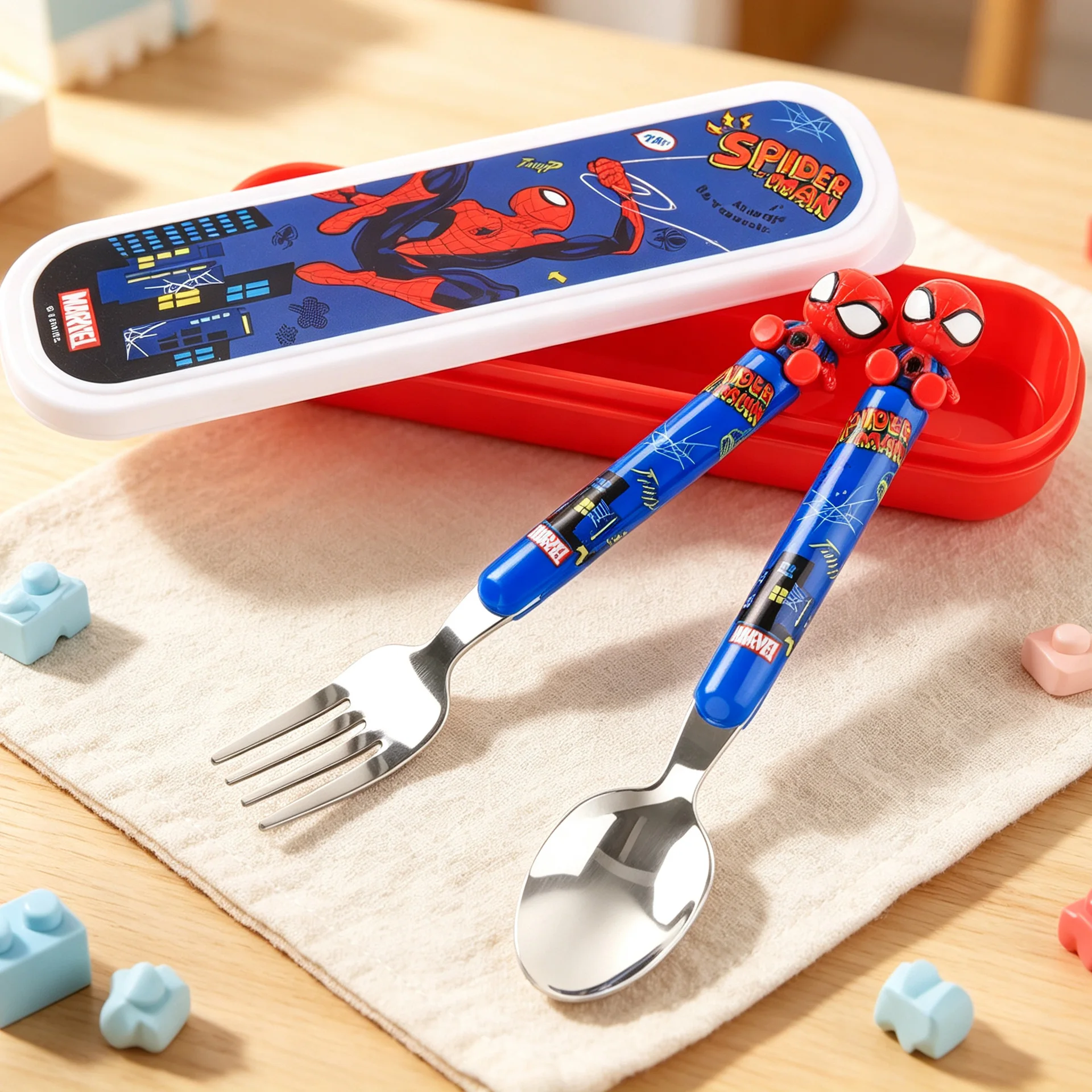 Spider-Man Cutlery Set Spoon Fork Tableware Stainless Steel Dining Utensils Character Gift for Fans Birthday Holiday image 6