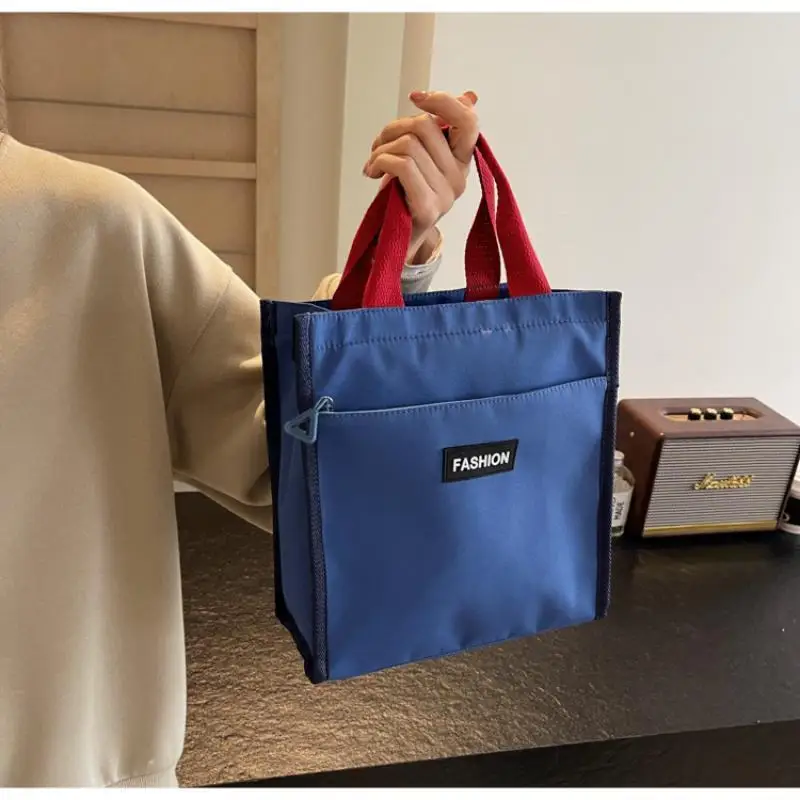 Canvas-Handtasche, Tragetasche mit großem Fassungsvermögen, Reißverschluss, tragbare Umhängetasche für Schüler, Schulbücher, Büro, tägliche Einkäufe. – Detail 6