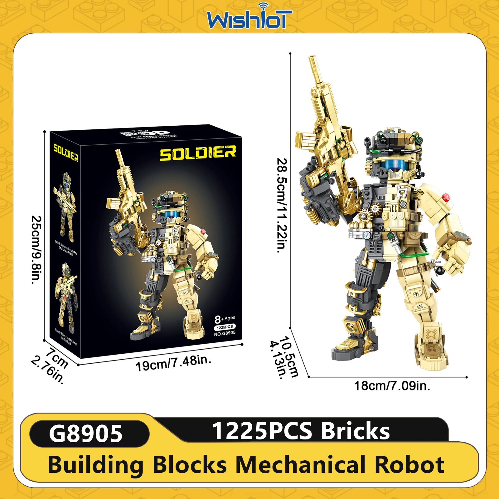 

1225PCS Mechanical Robot Building Blocks Mechanical Semi-disassembled Mecha Soldier with Gun Movie Series Toys Kids Boys Gifts