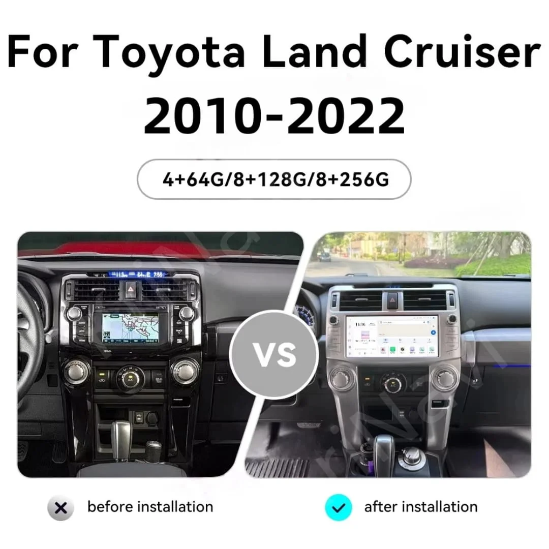 Carplay For TOYOTA 4runner Car Multimedia Player GPS Navigation Radio Auto Stereo Android wireless touchHead Unit touch Screen