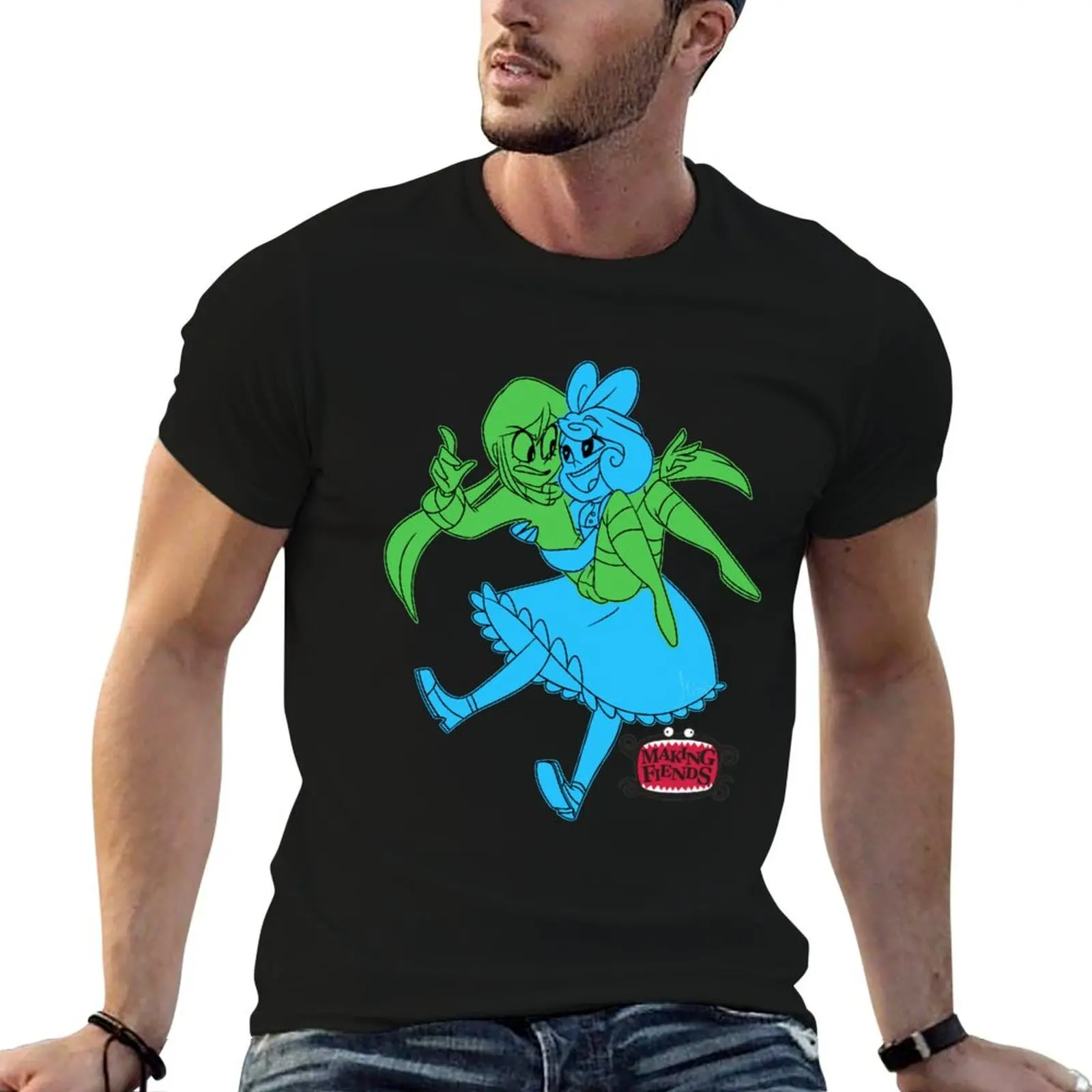Making Fiends T-Shirt Basic Short Sleeve Cotton Blend T-Shirt
