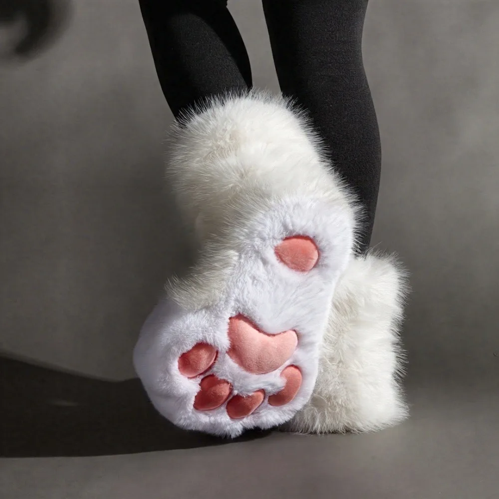 

Тапочки Fursuit-KIG Paw Pad Ультрамягкие плюшевые противоскользящие слипоны с копытами, теплая домашняя обувь для мужчин и женщин на зиму
