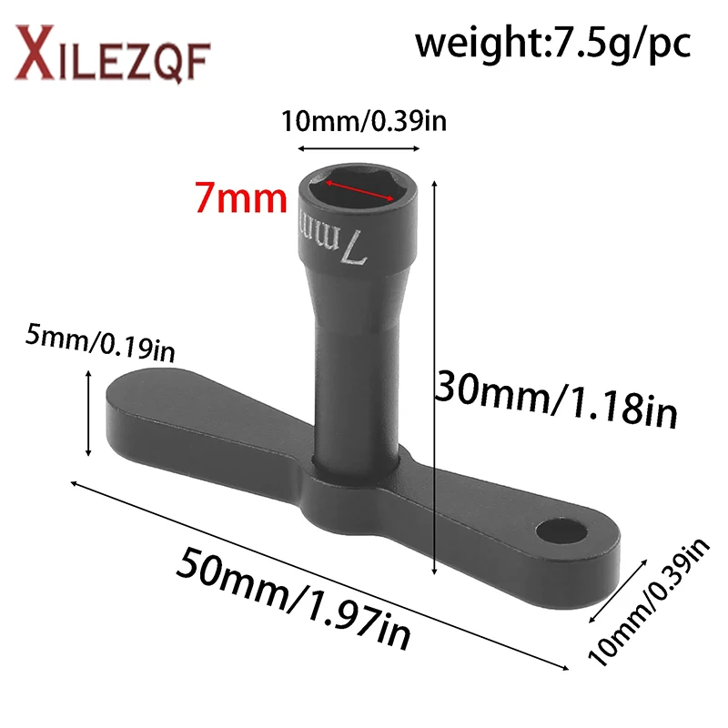 7mm RC Wheel Nut Sleeve Wrench for HSP M4, Anti-Scratch Nylon Tool for Model Car Rim, Secure Installation Tool