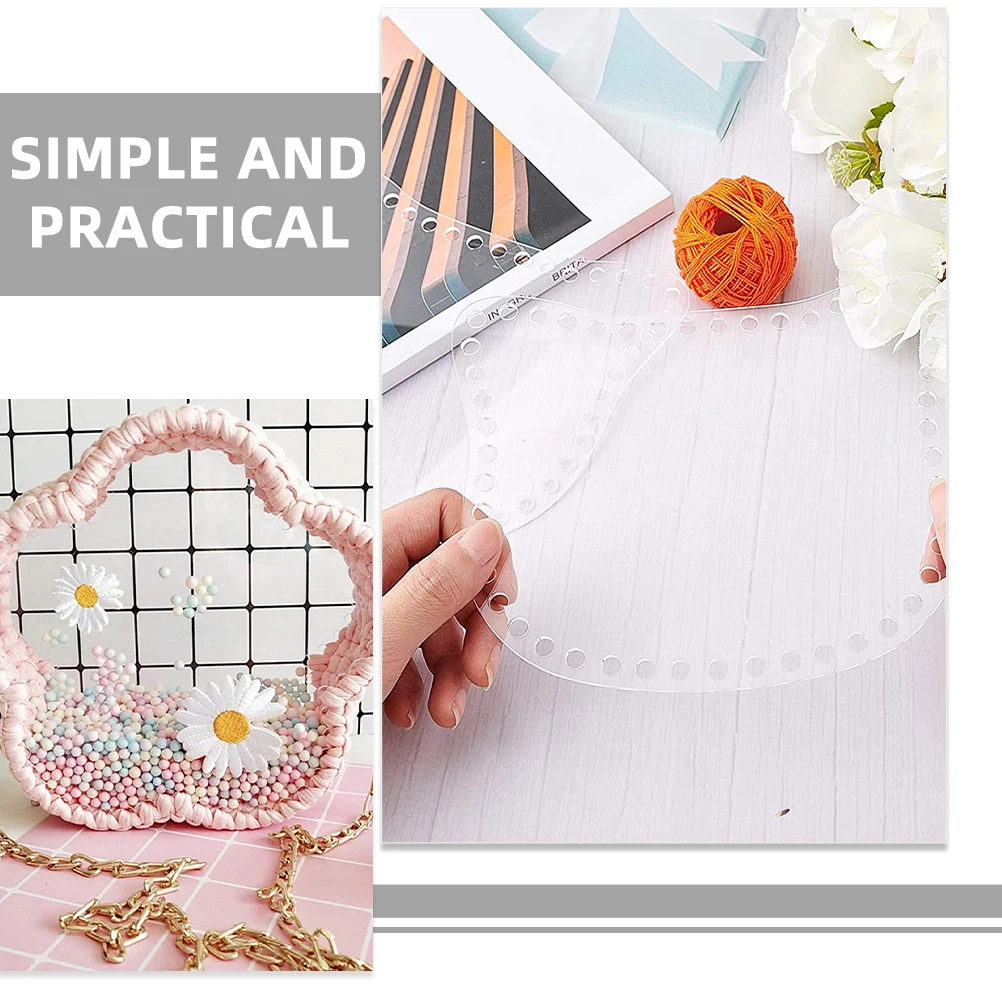 

4pcs Handbag Shaper Bottom Bases Crochet Decorative Base Board Base Board DIY Handicraft Bag Bottom Weaving Template