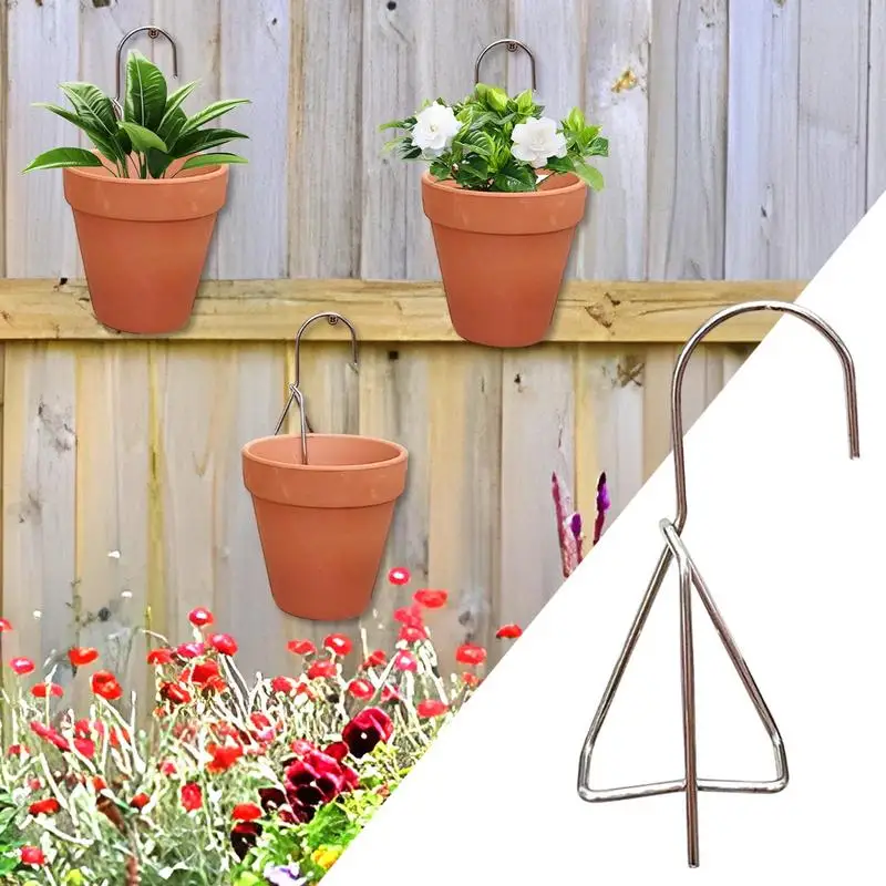 Clay Pot Hanger Hook Flower Pot Brackets For Outside Stainless Steel Outdoor Wall Hook Metal Plant Stand For Indoor And Outdoor