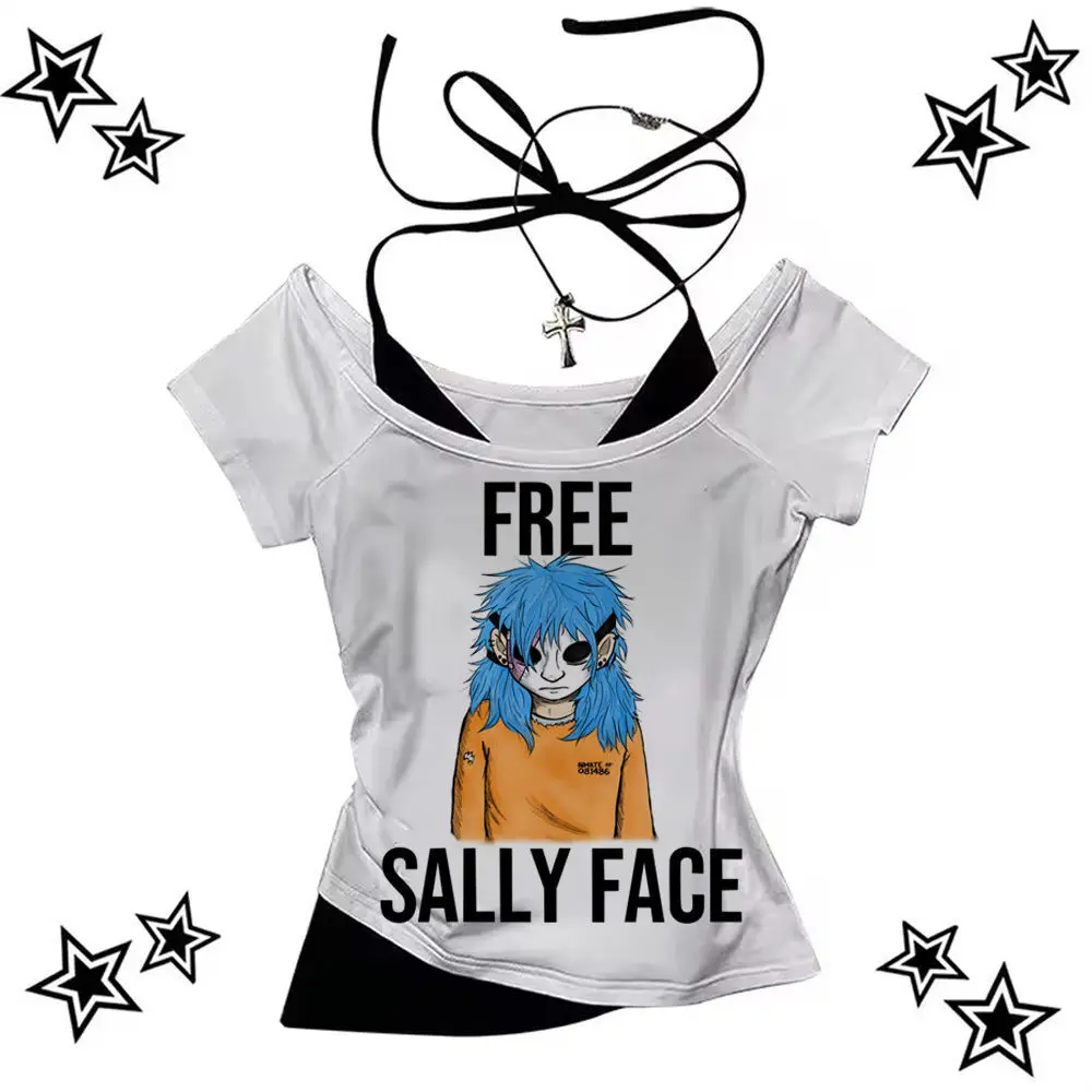 Sally Face t-shirt girl streetwear Vintage Grunge graphic Graphic Retro shirt Punk hip hop 80s Colorful Classic Vintage