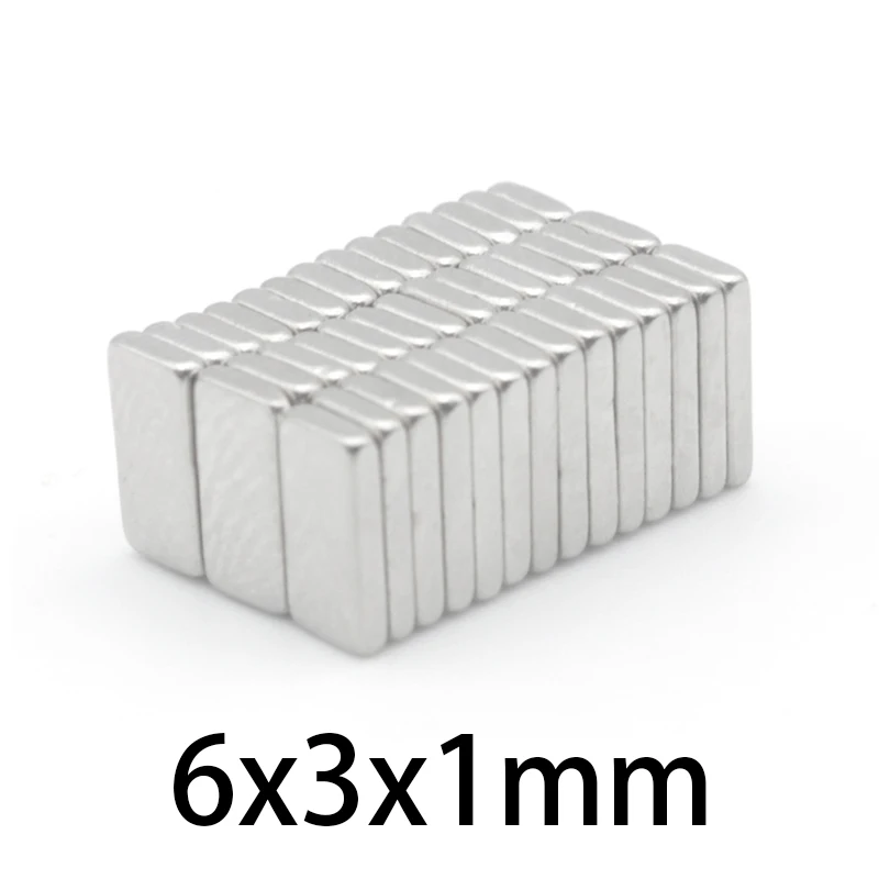 6x3x1mm Mini Small Powerful Magnets Strong Block Magnets For Fridge, DIY, Building, Scientific, Craft, Education 6x3x1  6*3*1