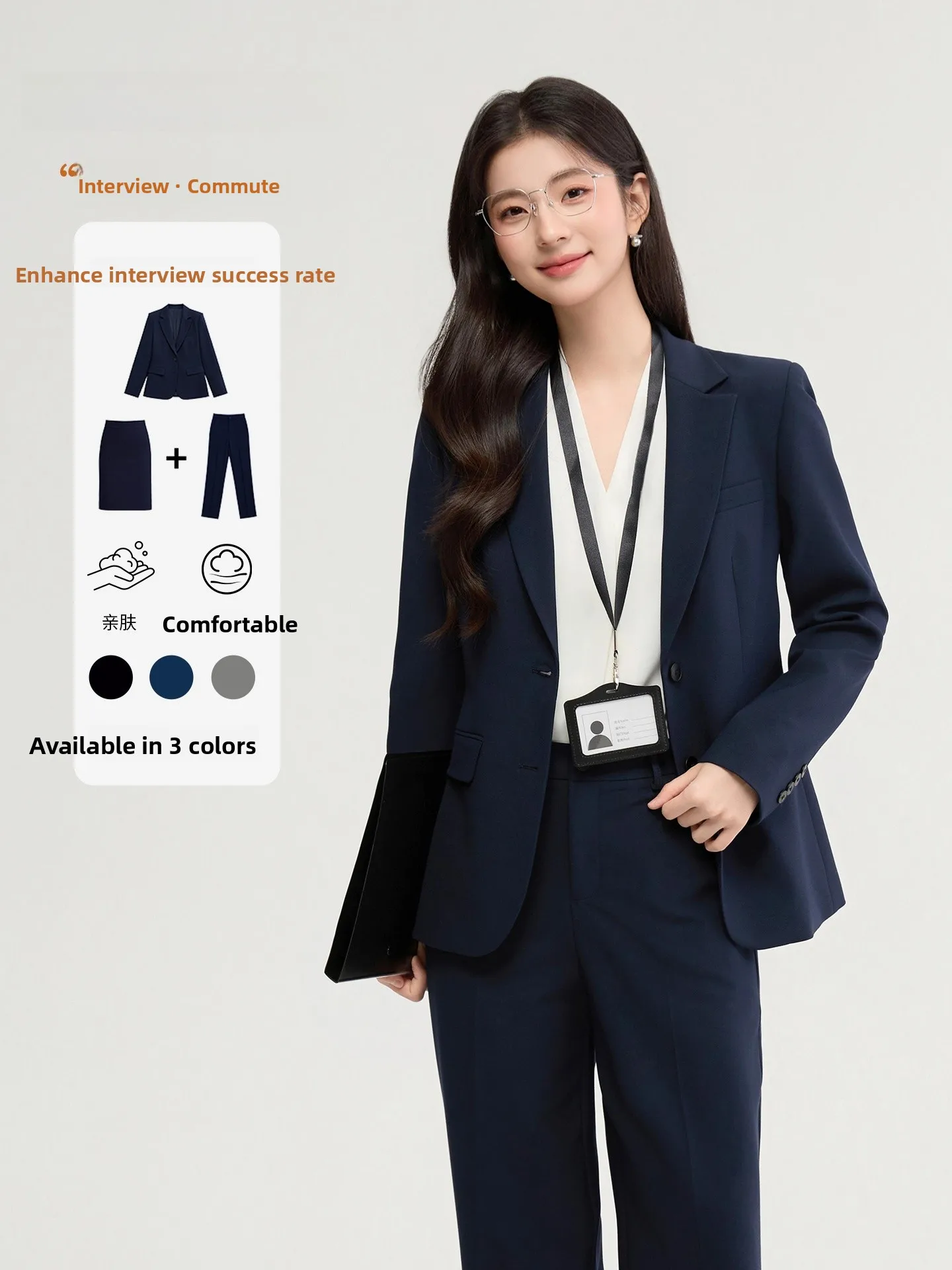 

Goodyoung Spring Green Interview Suit Women's Professional Fashion Minimalist Waist-Cinched Polyester Fiber Long Sleeve Coat
