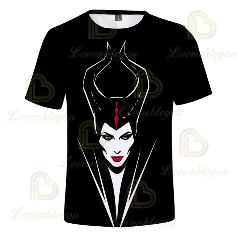 111 www Dis Movie Maleficent عشيقة الشر المطبوعة الأطفال تي شيرت الاطفال الصيف س الرقبة تيز الفتيان/الفتيات لينة القمم ملابس الطفل #1