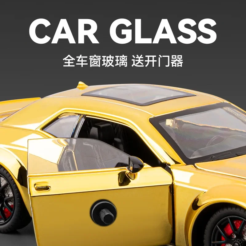 1:24 Challenger SRT Hellcat Sportwagen Automodell Diecast Metalllegierung Modellauto Sound Light Pull Back Collection Kinderspielzeug Geschenke