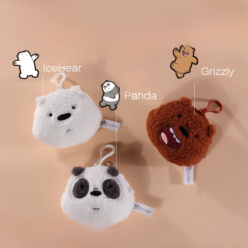 American Anime Coin Purse Grizzly Panda IceBear Plush Kawaii Small Hanging Little Bear Backpack Pendant Brithday Gift for Friend