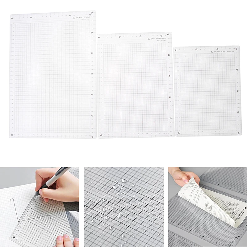 Transparent Ruler Board A4 A5 Students Writing Desk Pad PVC Grid Sewing Cutting Mats Drawing Clipboard Measuring Supplies