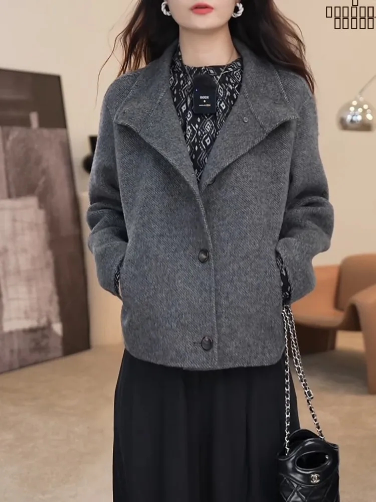 

ay Faionable ort Coat Women's plus Size Autumn New Arrival Versatile Slimming Top for Casual Commute High Waist