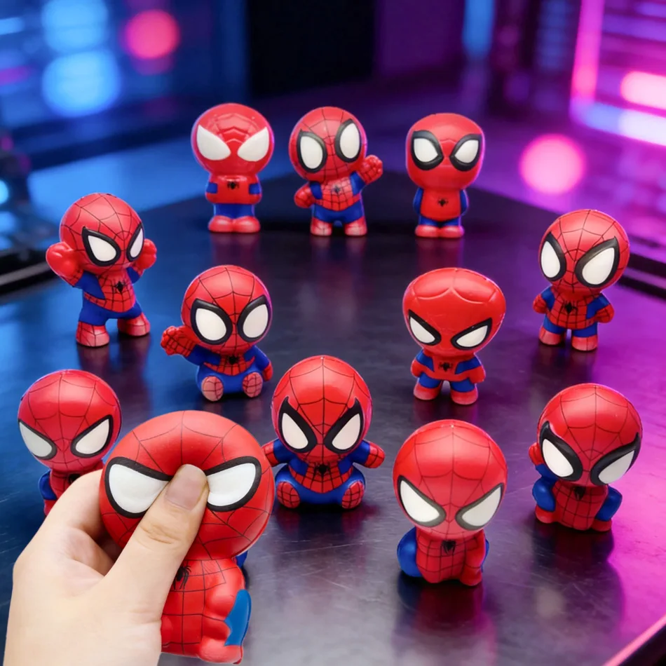 Bestseller Spider-Man Squishy Spielzeug, PU Langsam Aufsteigendes Stressabbau-Quetschspielzeug, Anime-Ornament, Fidget Toy Knisternde Squishies