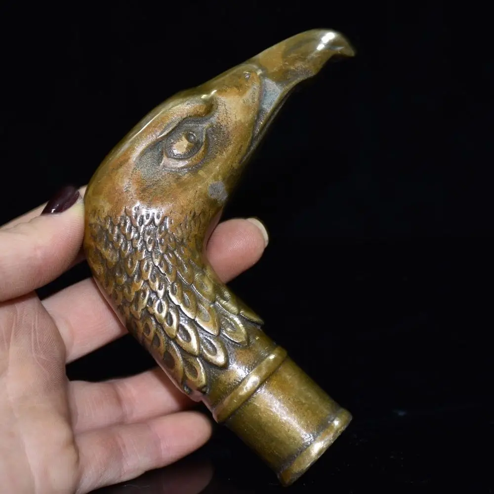 

Collectible Brass Solid Copper Eagle Head Cane Head Ornament, Length 10 x 3X9 cm, Weight 238 grams