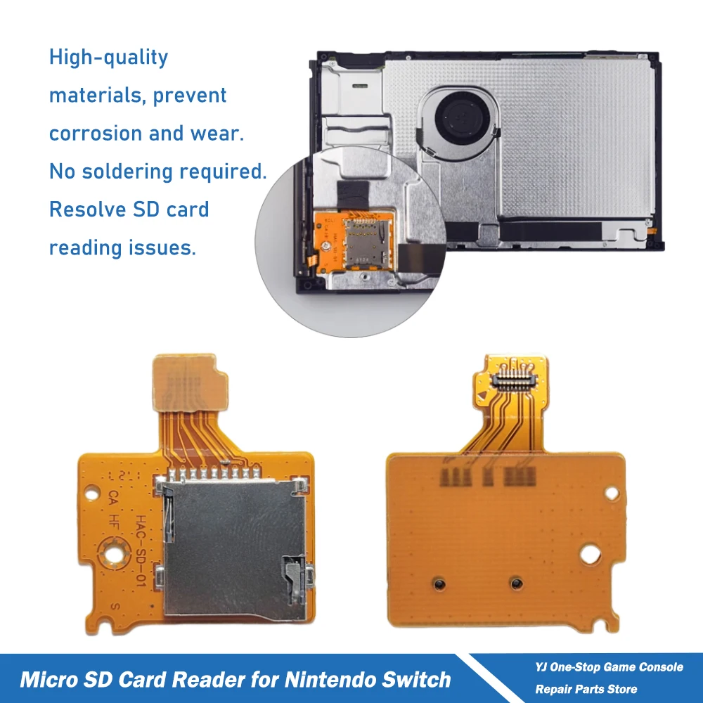 1/5/10 шт., слот для чтения карт Micro SD, слот для карт памяти, разъем для замены переключателя Nintendo, высокоточная плата для TF-карты