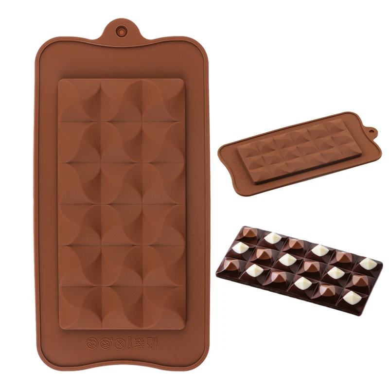 Wave Shape Chocolate Bar Mold Candy Silicone Mould Baking Tool