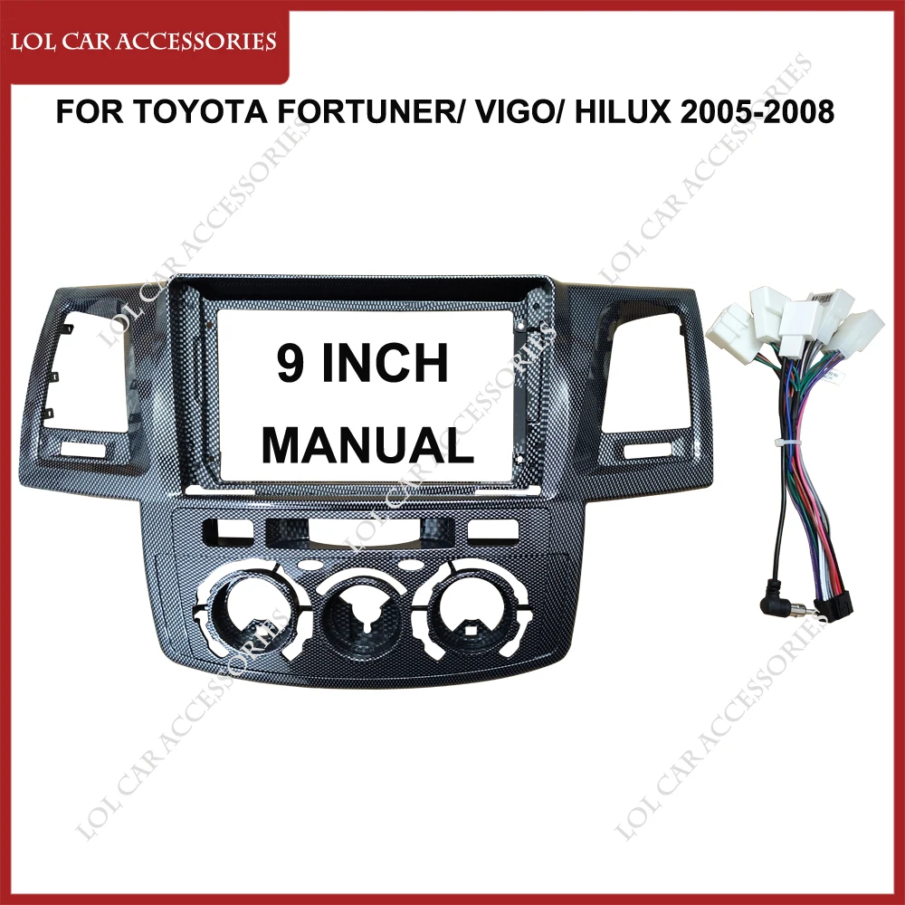 

9-дюймовый карбоновый вид для Toyota FORTUNER/VIGO/HILUX 2005-2008, автомобильное радио, Android, стерео GPS, 2 Din, головное устройство, лицевая панель, крышка