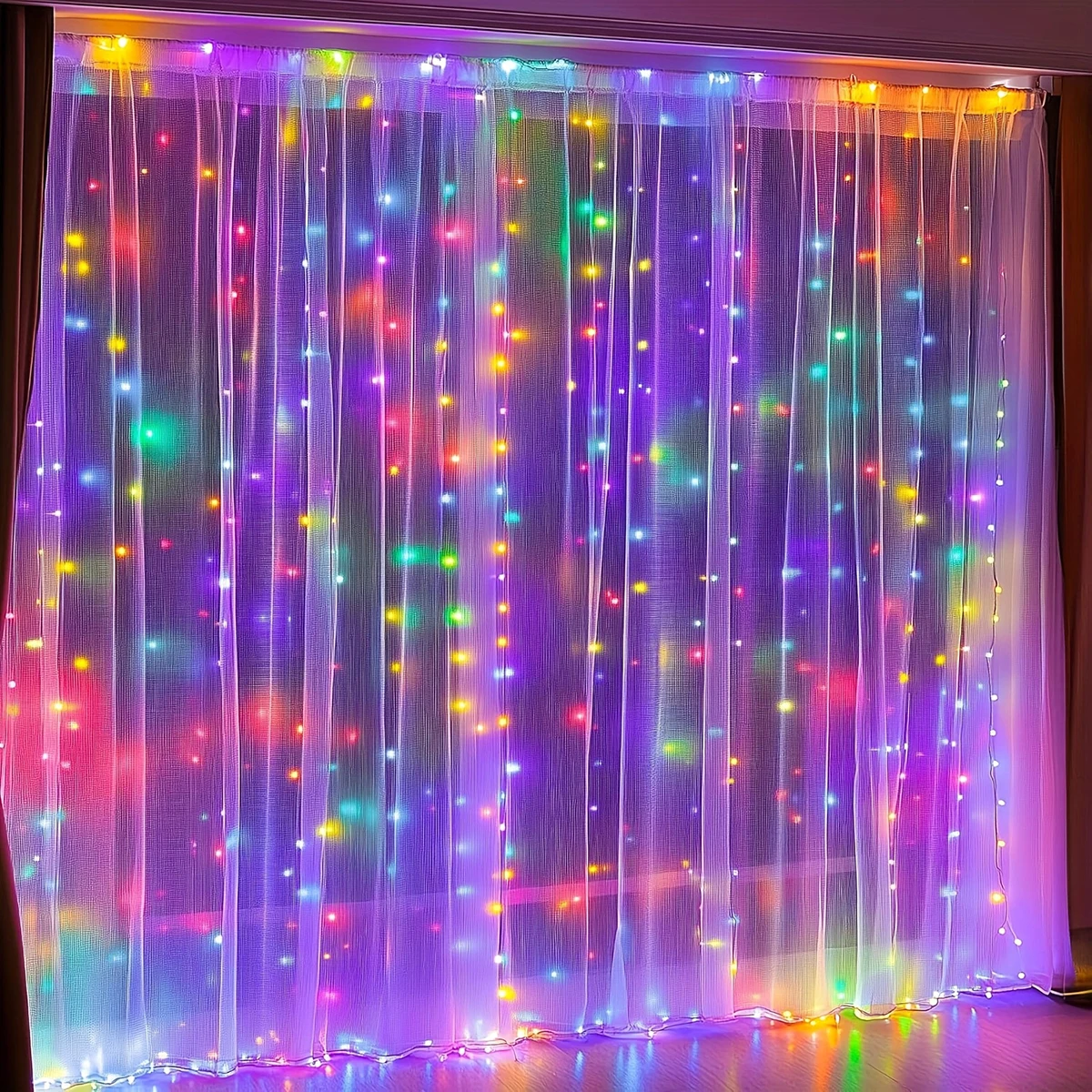 

LED Fairy Curtain Lights USB String Lights for Bedroom Decor Valentine's Day Holiday Parties Weddings IPX4 Indoor Hanging Lights
