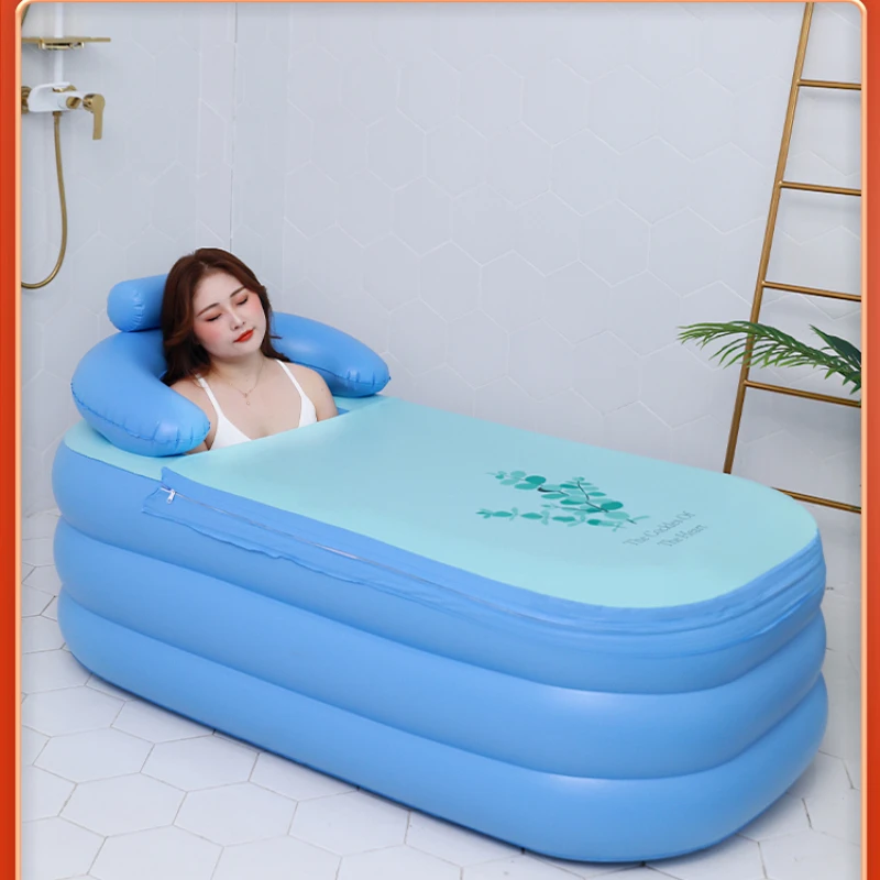 Folding bathtub adult household bath bucket inflatable bathtub full-body bidet