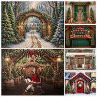 Santas Farm Cocoa Corner Backdrops Kids Family Photography Tinsel Trail Forest Christmas Winter Mistletoe Market Backgrounds