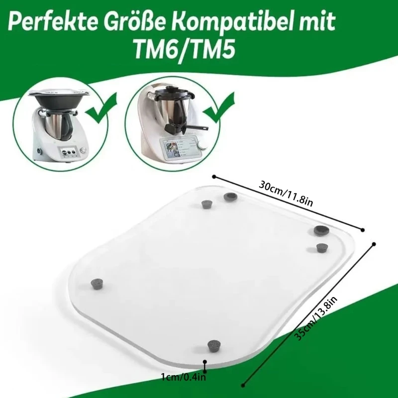 M2EE ถาดเลื่อนอุปกรณ์ Slider สำหรับ Thermomix TM5 TM6 Maker เครื่องใช้ในครัวเคาน์เตอร์ย้ายถาดอะคริลิค Non-SLIP Pad