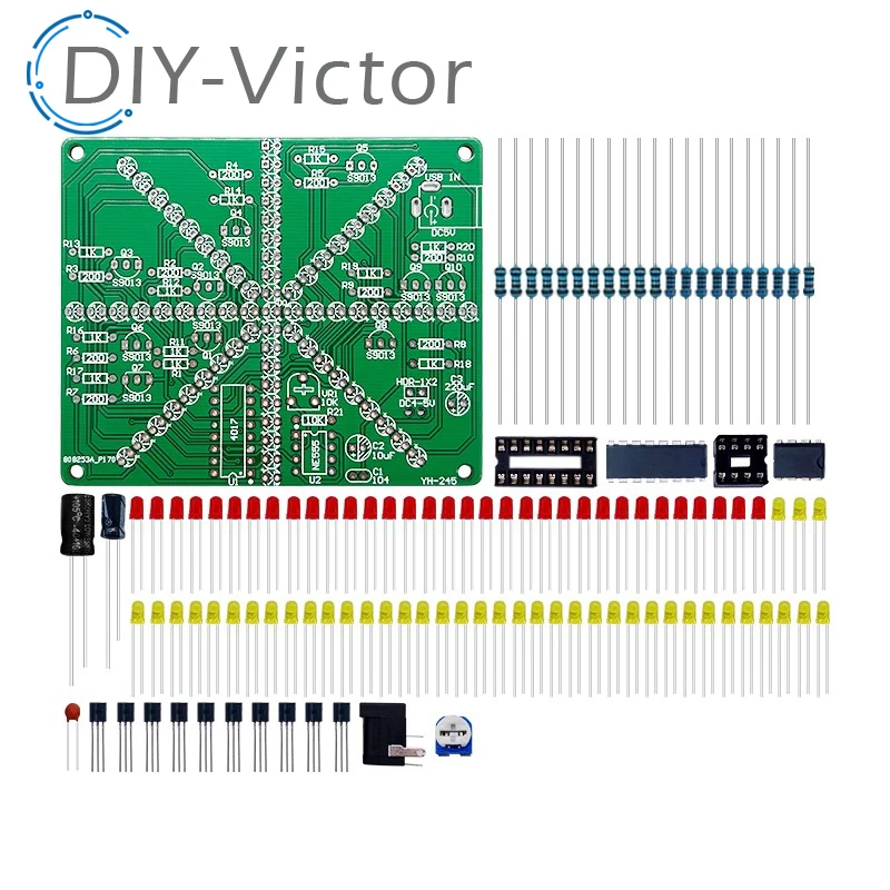 Fajerwerki czerwony żółty podwójny kolor migające światła DIY zestaw Strobe NE555 + CD4017 elektroniczne zestawy do nauki zestawu części