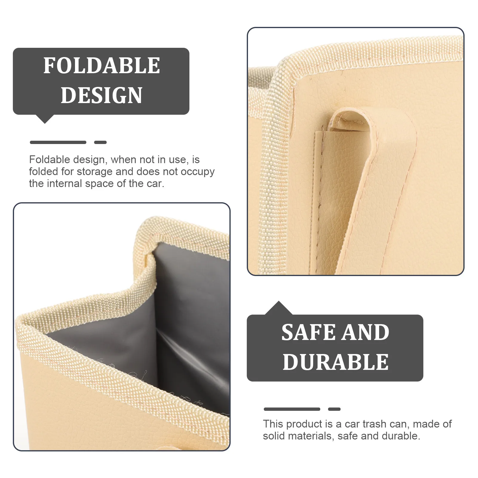 

Door Hanging Storage Trash Bin Collapsible Can Garbage for Vehicle Cans Mini