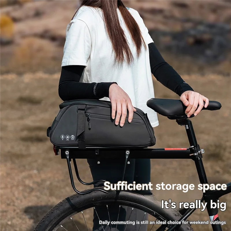 ABVE-Trank Pannier للدراجات حقيبة رف الدراجة مع قفل مجمع مقعد خلفي ذو سعة كبيرة للسفر على ركوب الدراجات