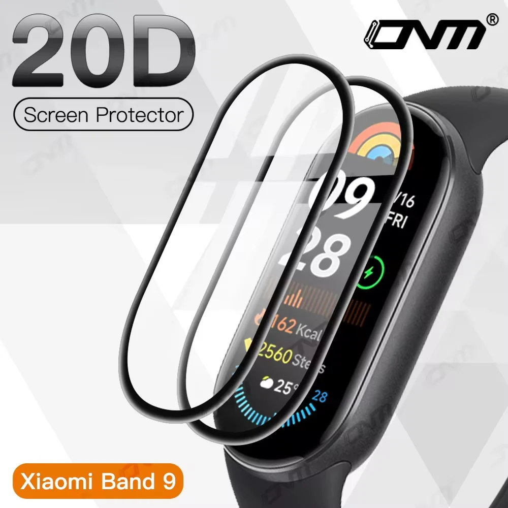 20D Screen Protector for Xiaomi Mi Band 9 Flexible Soft HD Anti-scratch Protective Film for Miband 9 Accessories [Not Glass]