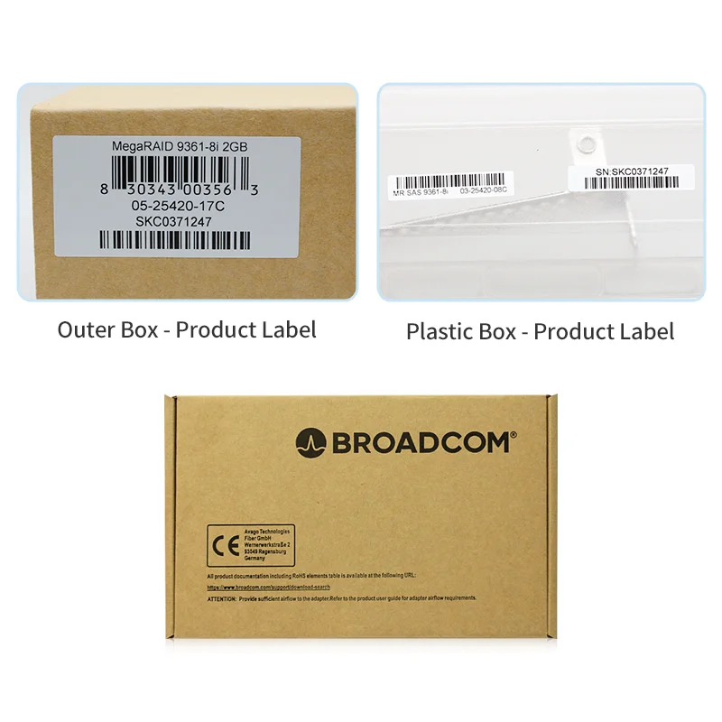 Originele Nieuwe Broadcom MegaRAID 9361-8i 2GB Cache LSI SAS3108 12Gb/s SAS/SATA RAID-kaart 2 * SFF8643 RAID 0/1/5/6/10/50/60