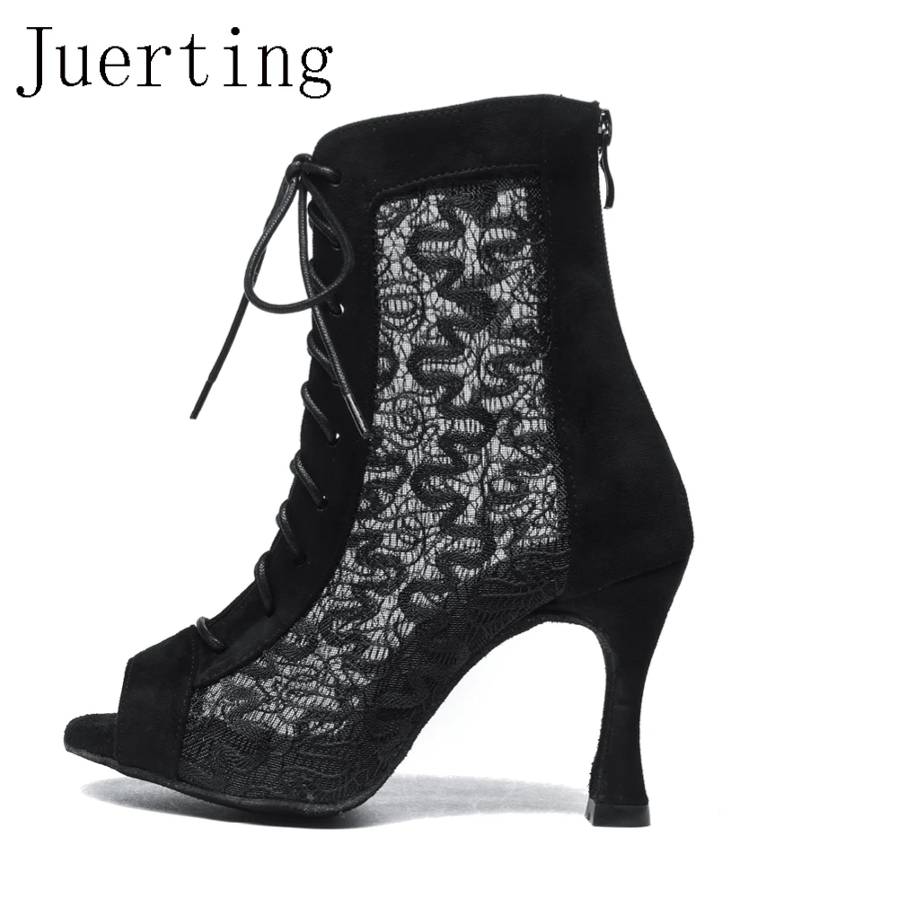 

Juerting Breathable mesh Heels Modern Jazz Dance Latin cha-cha rumba salsa comfortable soft-soled dance boots