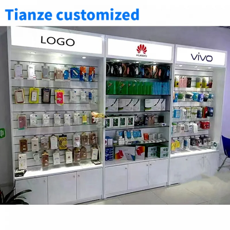 

（customized）Modern Phone Shop Fixture Mobile Phone Accessories Stand Led Phone Accessories Display Cabinet Showcase