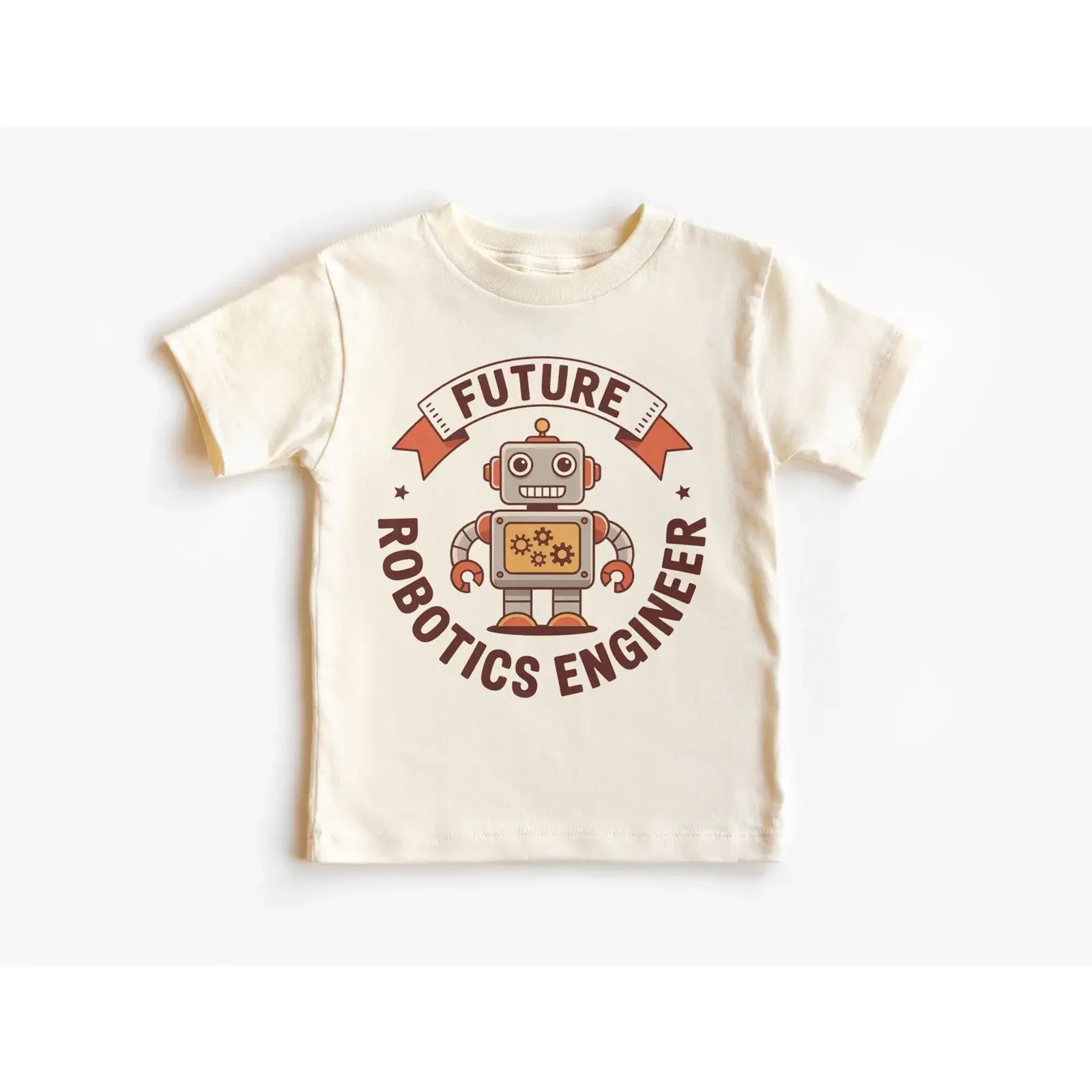 Future Robotics Engineer Toddler T Shirt Cute Retro Robot Science Educational Kids Career Outfit for Boys Girls vintage Washed