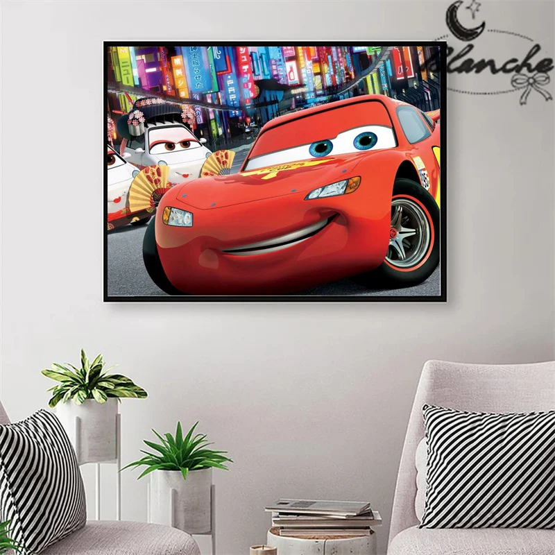 Disney Cartoon Movie Cars Lighting McQueen Diamond Painting Mosaic Embroidery Rhinestones Cross Stitch For Bedroom Home Decor