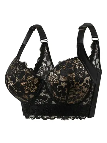 Lace Bra, Comfy & Breathable Bra, Steel Rim Bra Converge Anti sagging Sports，Sexy Women's Lingerie & Underwear