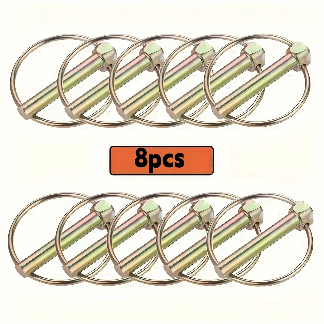 8PCS  Pin with Ring Heavy Duty Safety Fixing Locking Pins for Farm Tractors Trailers Trucks Mower Accessories
