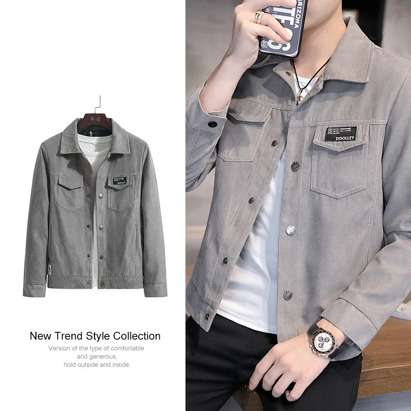 ملابس عمل أنيقة للرجال لربيع وخريف ملابس عمل جديدة عصرية غير رسمية بياقة مقلوبة ملابس رجالية #4