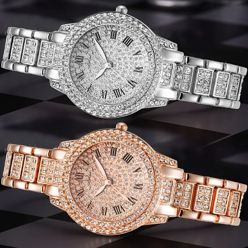 

Luxury Women Watch with Full Diamond Elegant Brand Quartz Steel Bracelet Watches Ladies Zircon Crystal Fashion Wristwatch Clock