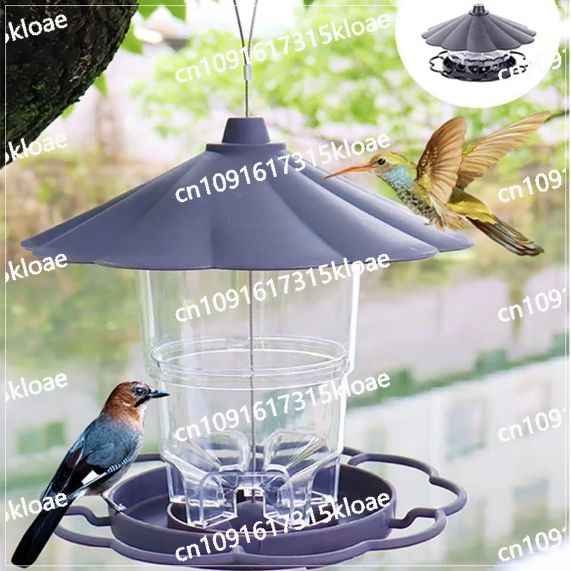 Garden Outdoor Bird Feeder, Double Retractable Foot Suspension, Automatic