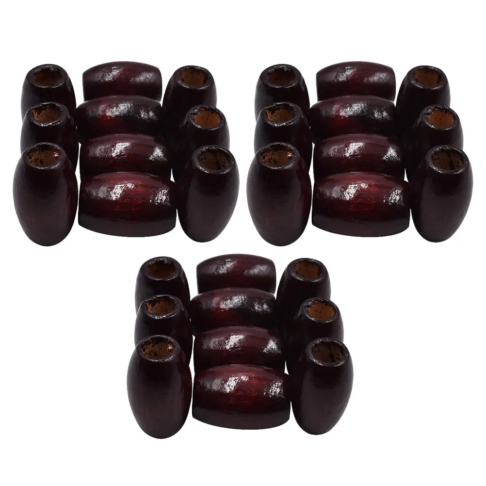 

30pcs Wood Beads 30x20mm Oval Shaped DIY Crafts Jewelry Making Red Durable Holes Wooden Set for Bracelets Necklace Earrings Art