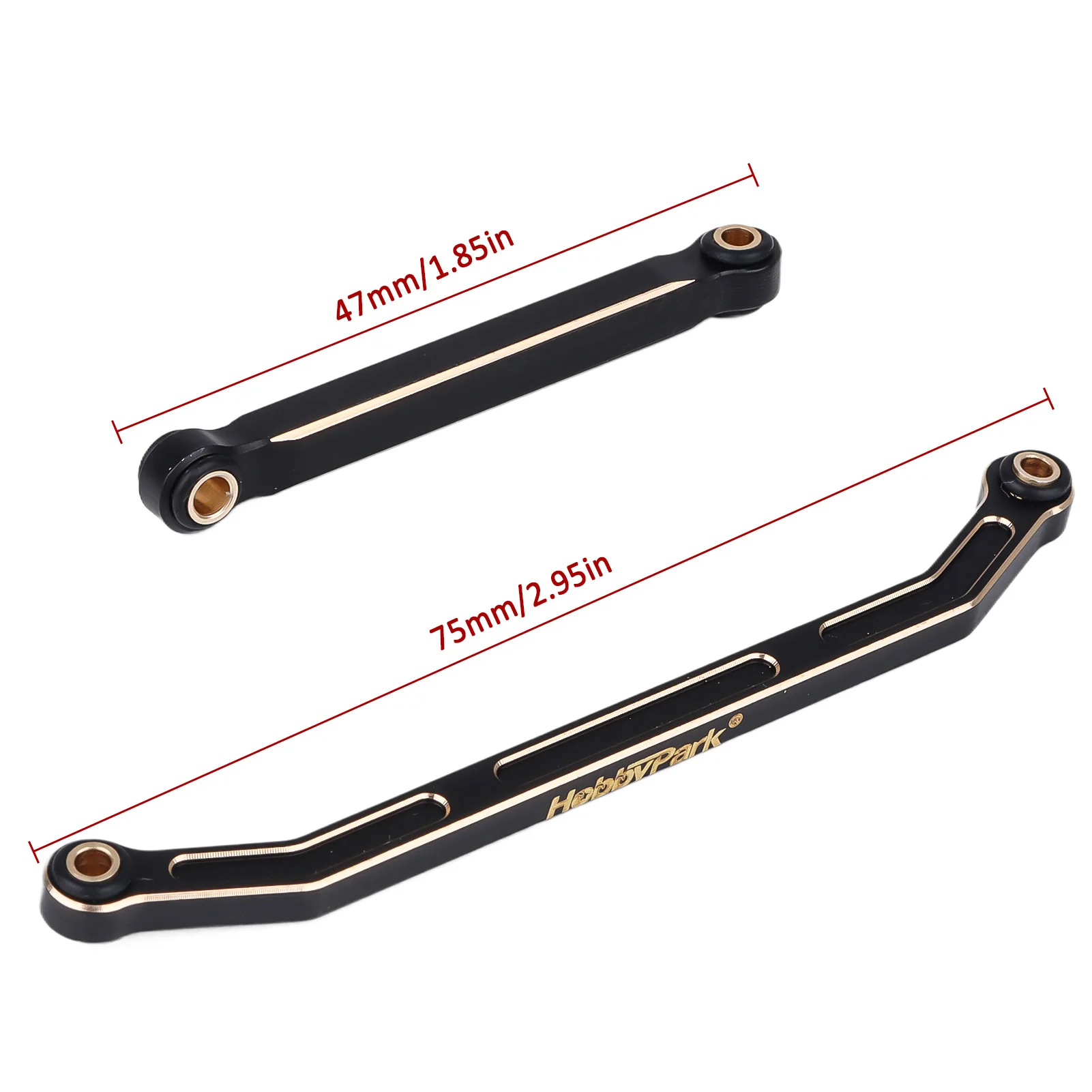 HobbyPark Upgrade Heavy Duty 12.5g Brass Steering Linkage Rod Links Set for Redcat Ascent-18 1/18 RC Crawler Black Coating