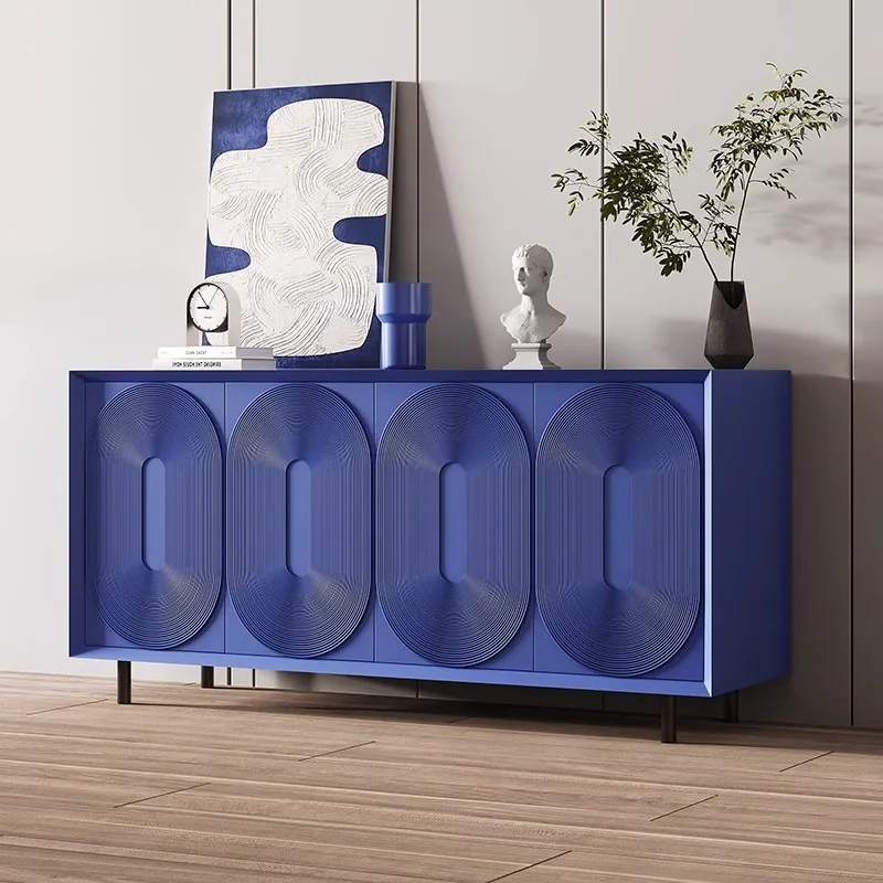 wood dining side cabinet high value relief meal preparation tea cabinet Italian light luxury style home entrance door
