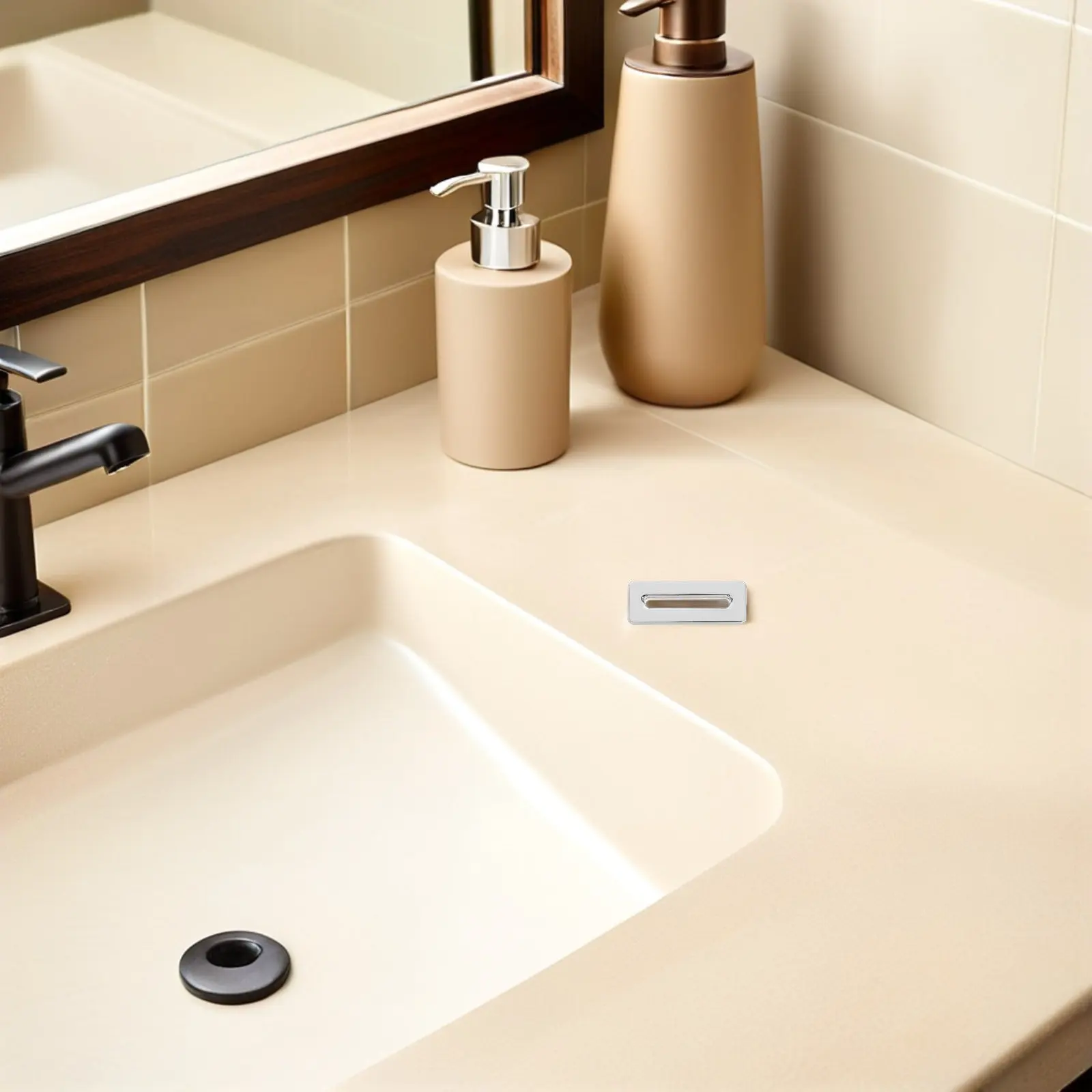 3Pcs Plastic Sink Overflow Cover Decorative Basin Drain Cap for Bathroom Kitchen Washbasin Tub Overflow Hole Protection