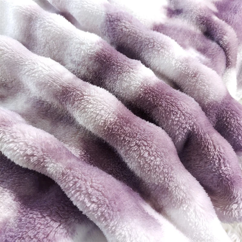 بطانية دافئة للشتاء متدرجة اللون من الصوف المرجاني مانتا بطانيات واحدة/الملكة/الملك تظهر سميكة ناعمة للأريكة الشتوية #5