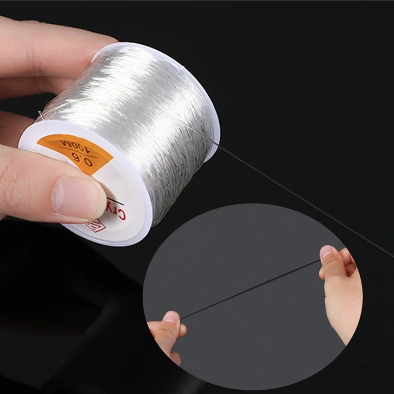 100M Transparent Jewelry Thread Resin Crystal Elastic Cord for Beading Projects Tear-Resistant Cord Invisible Cords