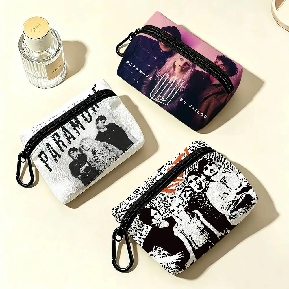 P-Paramore-Rock Oxford Cloth Zipper Wallet Multifunctional Hanging Coin Bag For Credit Cards Keys Coins Earbuds