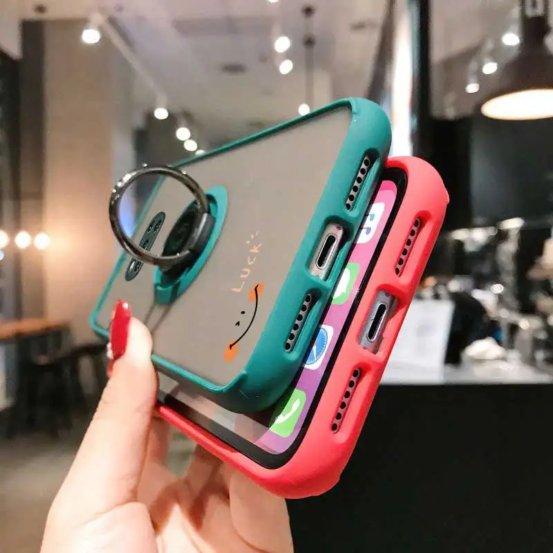 X3Pro Cheerful Smile Skin-feel Ring Phone Case For Xiaomi Mi 14 13Pro 13 12X 12T 12 11TPro 11T 11Lite 10T Cover