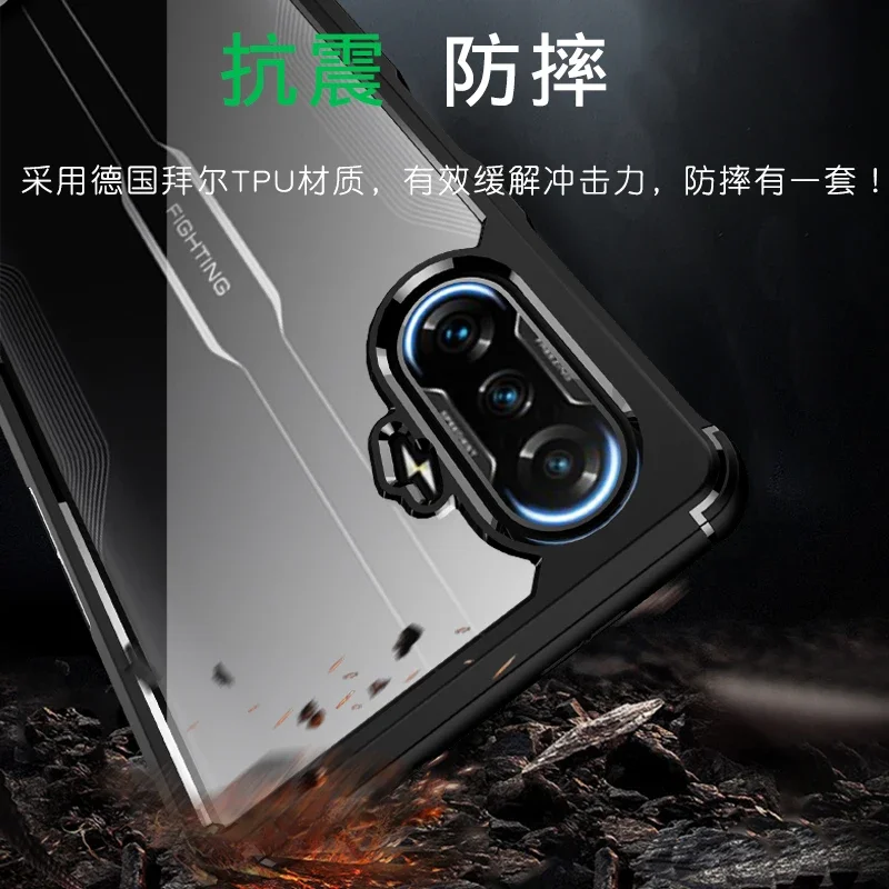 For Xiaomi Redmi K50 Gaming Shockproof Case Ultra-thin Soft TPU Frame Transparent Acrylic Hard Plastic Protective Back Cover