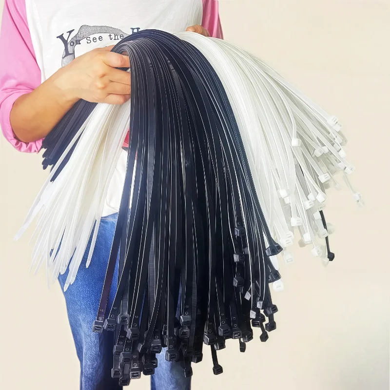 500/100PCS Heavy-Duty Ultra-Long Nylon Cable Ties - Self-Locking Large-Sized (50-100cm) Durable Plastic Cable Organizer